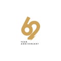 62 year Anniversary Logo Vector Template Design Illustration