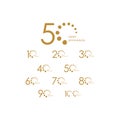 50 Year Anniversary Set Vector Template Design Illustration Royalty Free Stock Photo