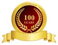 100 year anniversary stamp with ribbon Royalty Free Stock Photo