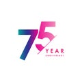 75 Year Anniversary Vector Design Illustration