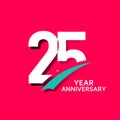 25 Year Anniversary Vector Template Design Illustration