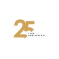 25 Year Anniversary Vector Template Design Illustration