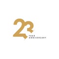 23 Year Anniversary Vector Template Design Illustration