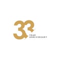 33 Year Anniversary Vector Template Design Illustration