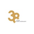 38 Year Anniversary Vector Template Design Illustration