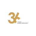 36 Year Anniversary Vector Template Design Illustration