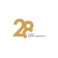 28 Year Anniversary Vector Template Design Illustration