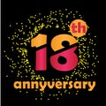 18 Year Anniversary Vector Template Design Illustration - Vector