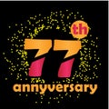 77 Year Anniversary Vector Template Design Illustration - Vector