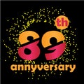 89 Year Anniversary Vector Template Design Illustration - Vector