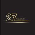 27 Year Anniversary Vector Template Design Illustration