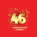 46 Year Anniversary Vector Template Design Illustration