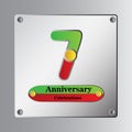 7 Year Anniversary Vector Template Design Illustration