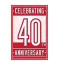 40 years celebrating anniversary design template. 40th logo. Vector and illustration.