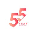 55 Year Anniversary Vector Design Illustration