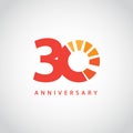 30 Year Anniversary Vector Template Design Illustration