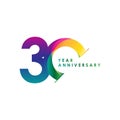 30 Year Anniversary Vector Template Design Illustration