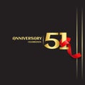 51 Year Anniversary Vector Template Design Illustration