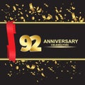 92 Year Anniversary Vector Template Design Illustration