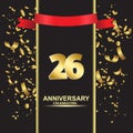 26 Year Anniversary Vector Template Design Illustration