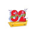 82 Year Anniversary Vector Template Design Illustration