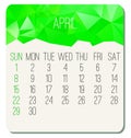 Year 2018 April calendar