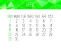 Year 2018 April calendar