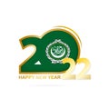 Year 2022 with Arab League Flag pattern. Happy New Year Design Royalty Free Stock Photo
