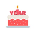 1 Year Birthday Cake Icon Royalty Free Stock Photo