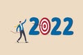 Year 2022 business target or personal development goal, new year resolutions, success plan or career achievement concept,