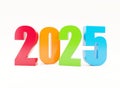 2025 year calendar background - 3D colored letters