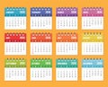 Calendar for 2019 starts sunday, vector calendar design 2019 year