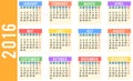 Year 2016 calendar Royalty Free Stock Photo