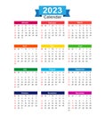 2023 Year calendar isolated on white background vector