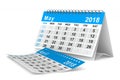 2018 year calendar. May. Isolated 3D illustration Royalty Free Stock Photo