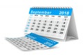 2018 year calendar. September. Isolated 3D illustration Royalty Free Stock Photo