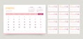 2023 year calendar. Spanish planner template. Vector illustration. Table schedule grid