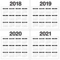 Year 2018 2019 2020 2021 calendar vector Royalty Free Stock Photo