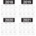 Year 2018 2019 2020 2021 calendar vector Royalty Free Stock Photo