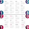 Year 2018 2019 calendar vector Royalty Free Stock Photo