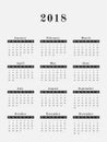 2018 Year Calendar Vertical Design