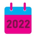 Year 2022 calendar on white background Royalty Free Stock Photo