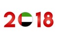 Year 2018 with United Arab Emirates Flag