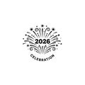 year 2026 celebration fireworks icon Royalty Free Stock Photo