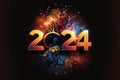 2024: A Year of Celebration and Numerical Significance. Happy New Year 2024. Generative Ai Royalty Free Stock Photo