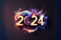 2024: A Year of Celebration and Numerical Significance. Happy New Year 2024. Generative Ai Royalty Free Stock Photo