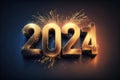 2024: A Year of Celebration and Numerical Significance. Happy New Year 2024. Generative Ai Royalty Free Stock Photo