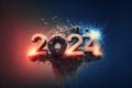 2024: A Year of Celebration and Numerical Significance. Happy New Year 2024. Generative Ai Royalty Free Stock Photo