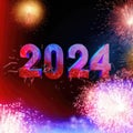 2024: A Year of Celebration and Numerical Significance. Happy New Year 2024. Generative Ai Royalty Free Stock Photo