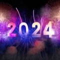 2024: A Year of Celebration and Numerical Significance. Happy New Year 2024. Generative Ai Royalty Free Stock Photo